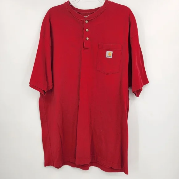 Carhartt Mens T-shirt Lot Size XL Long Short Sleeve Henley Pocket 3 Tees - Picture 6 of 14